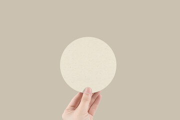 Neutral Circle Round Paper Mockup Natural Blank Print Sticker Tea Coaster Stationery Mock up  