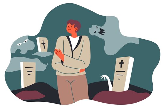 Phasmophobia man afraid of ghosts and zombies