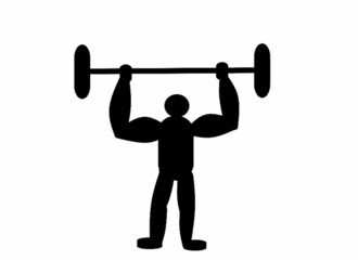 silhouette of a man lifting weights