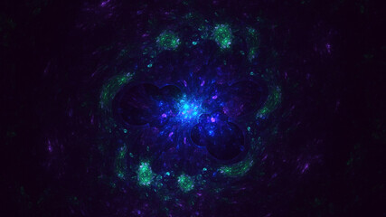 3D rendering abstract multicolor fractal light background