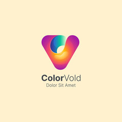 Colorful letter v logo template