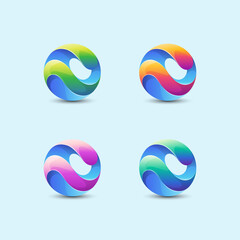Colorful sphere with fluid logo gradient