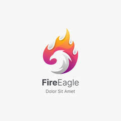 Fire eagle with smooth gradient logo