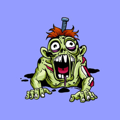 cartoon zombie halloween