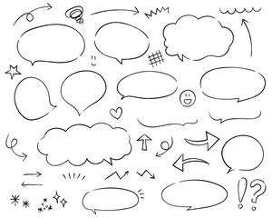 Speech bubble, speech balloon, chat bubble flat line vector icon