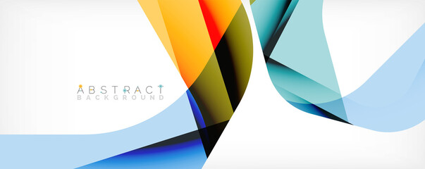 Minimal abstract background - color overlapping shapes on white with shadow lines. Vector Illustration For Wallpaper, Banner, Background, Landing Page