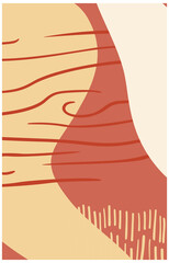 Abstract organic shape and hand draw line background set in pastel colors. Modern collage for posters, social media stories. Vector illustration in trendy style abstract design