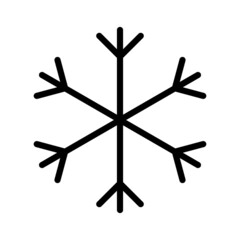 Simple snowflake of black lines. Festive decoration for New Year and Christmas