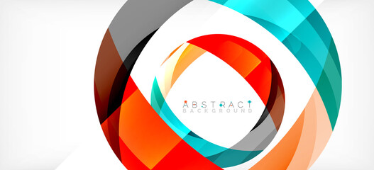 Color circle shapes, minimal geometric background. Trendy dynamic composition. Vector Illustration For Wallpaper, Banner, Background, Landing Page