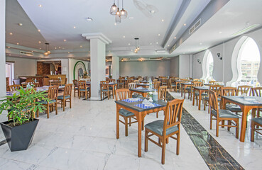 Interior of a luxury hotel restaurant