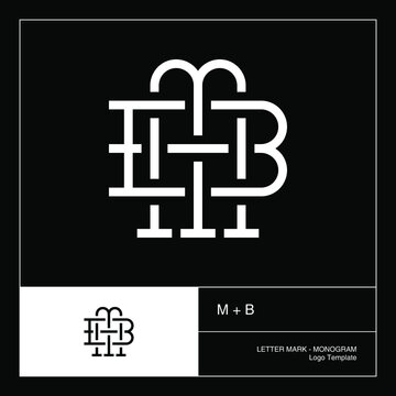 MB letter mark monogram logo template.
