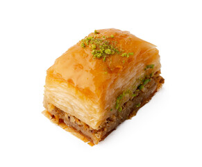 Delicious sweet baklava isolated on white background