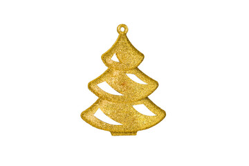 Christmas Toy, Christmas Tree Isolated On White Background. New Year Decor.