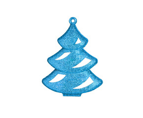 Blue Christmas Tree Isolated On White Background