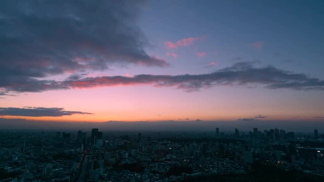 東京タイムラプス Oct.2021　日没から夜景 