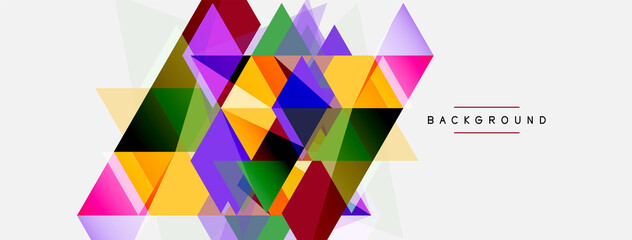 Mosaic triangles geometric background. Techno or business concept, pattern for wallpaper, banner, background, landing page