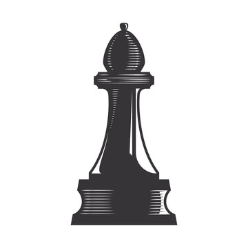 recommend clip art: Chess Bishop vector line art illustration.