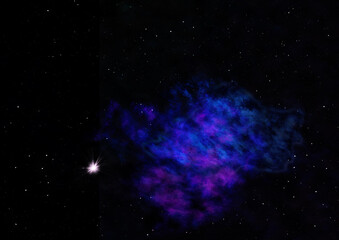 Being shone nebula. 3D rendering