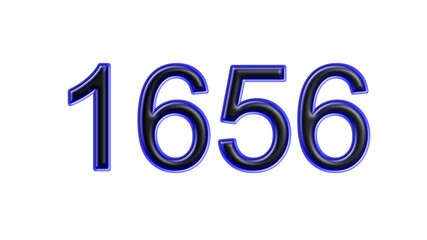blue 1656 number 3d effect white background