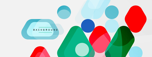 Abstract round geometric shapes and circles background. Trendy techno business template for wallpaper, banner, background or landing