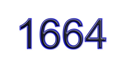 blue 1664 number 3d effect white background