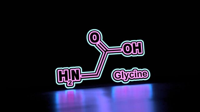Glycine molecular structure. Thin line style
