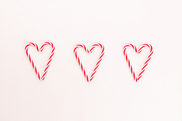 Red and white striped hard candy cane.