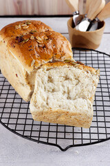 Roti biji bijian or Multigrain bread. 