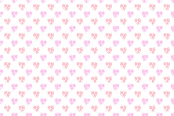 pink heart doodle wallpaper, cute seamless pattern, white background ,pink polka dots