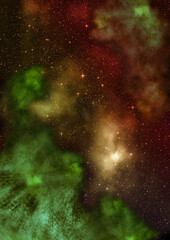 Star field in space and a nebulae