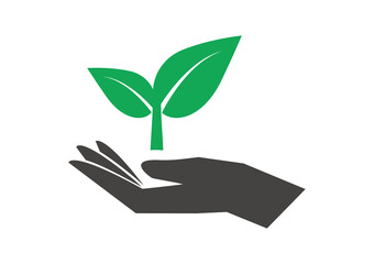 Ecology plant a tree icon Vector Illustration.