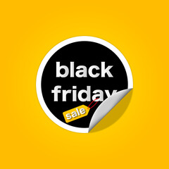 Black Friday Sale sticker. Huge Discount banner