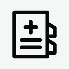 Book icon vector illustration in line style about medical, use for website mobile app presentation