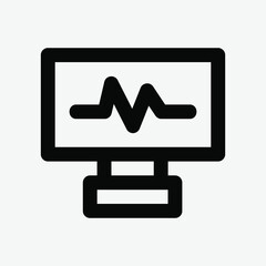 Pulse icon vector illustration in line style about medical, use for website mobile app presentation