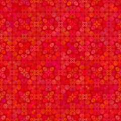 Abstract background Red hand drawn delicate seamless ornament
