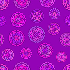 Abstract vector background Polka dot big flowers seamless texture Purple