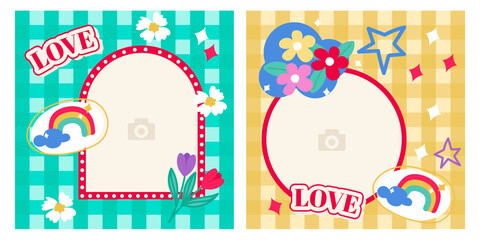 Banners Set of Social Media posts. Spring banner design.