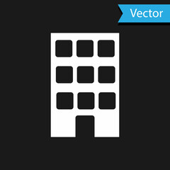 White House icon isolated on black background. Home symbol. Vector