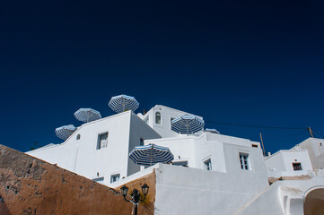View of the Greek archipelago of Santorini by day