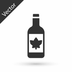 Grey Beer bottle icon isolated on white background. Vector