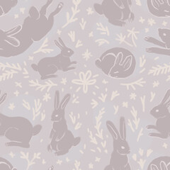 seamless pattern with rabbits