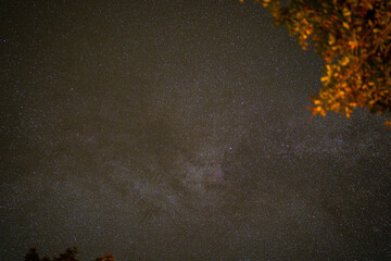 紅葉の時期に宮城県栗原市、秋田県湯沢市、雄勝郡東成瀬村、岩手県一関市にある栗駒山近くで星空を撮影した風景 Starry skies near Mt. Kurikoma in Kurihara City, Miyagi Prefecture; Yuzawa City, Akita Prefecture; Higashinaruse Village, Ogatsu County; and Ichino