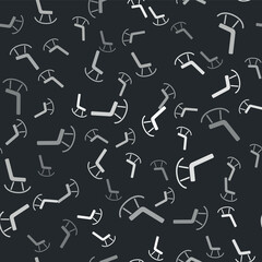 Fototapeta na wymiar Grey Armchair icon isolated seamless pattern on black background. Vector