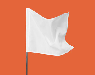 Naklejka premium White flag on color background