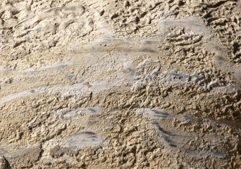 Concrete and paint on a metal surface as an abstract background.