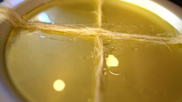kunafa vermicelli dipped in animal ghee
