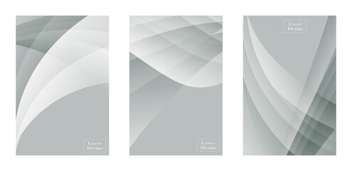 Set of grey and white cover background