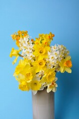 Bouquet of daffodils in a vase