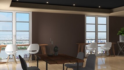 office pantry or kitchen room for company wall logo mockup