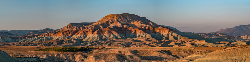 sunset in the colored mountains
